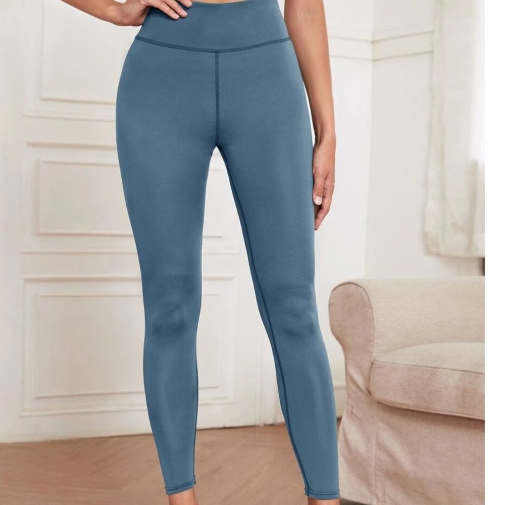 Blue High-Waist Sports Leggings